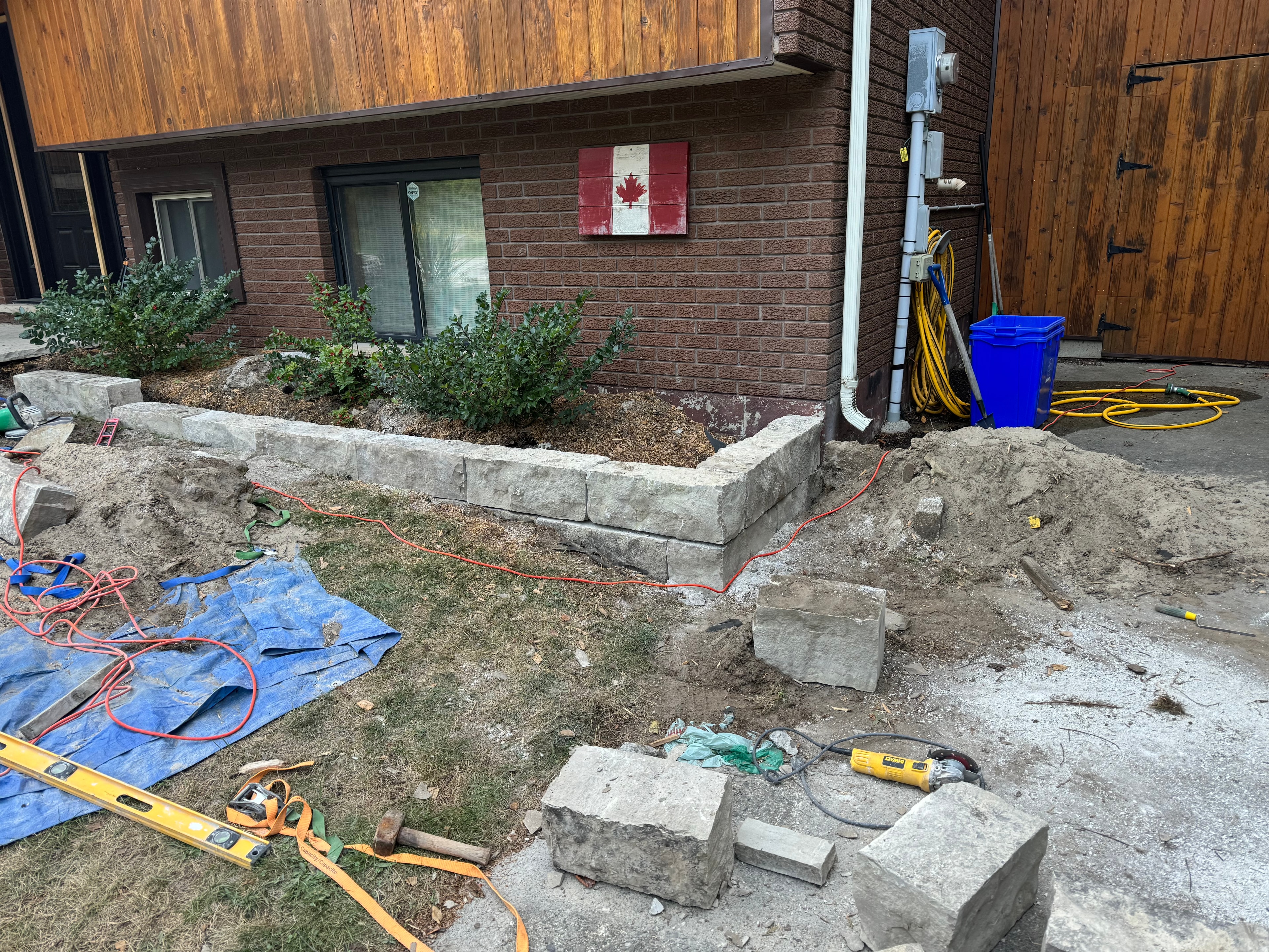 Concrete Retaining Wall & Flagstone Entry