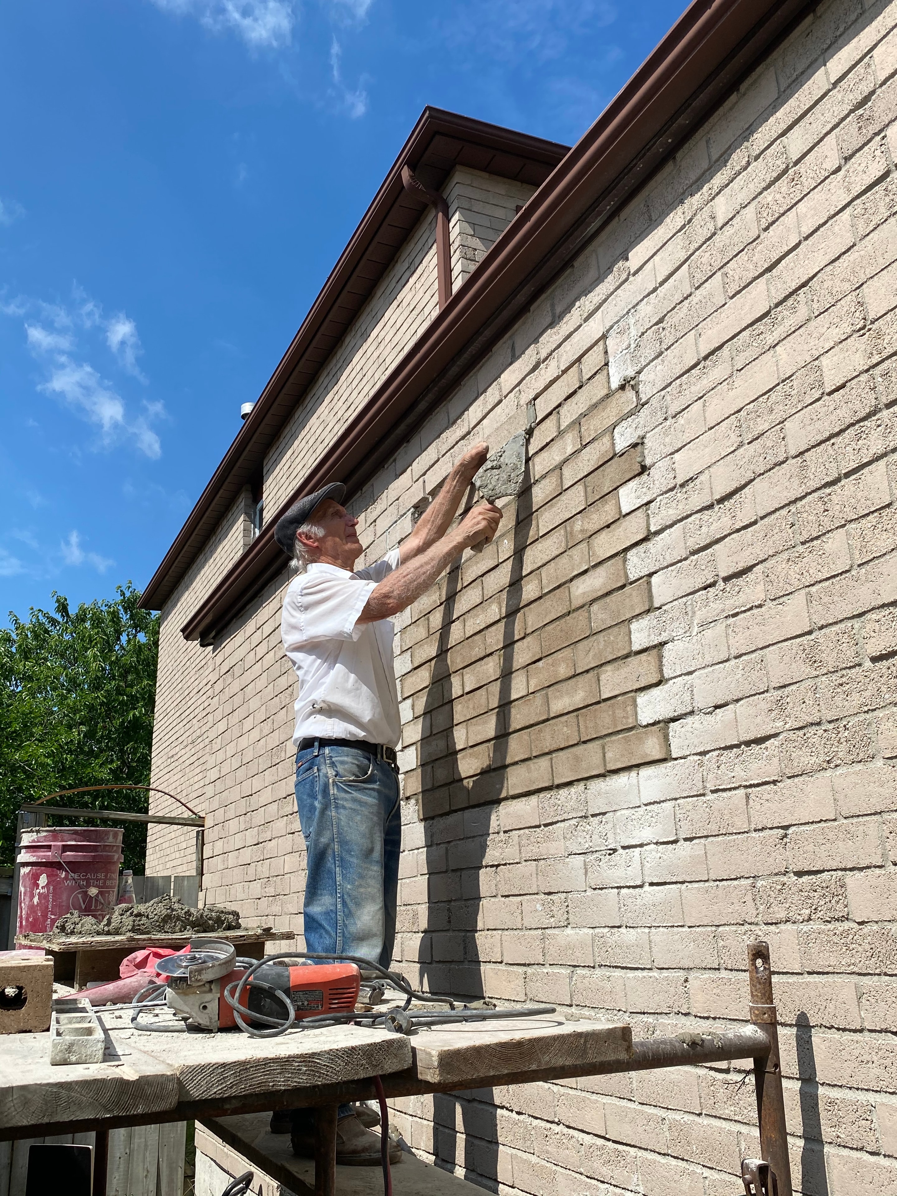 Brick Parging — In Progress