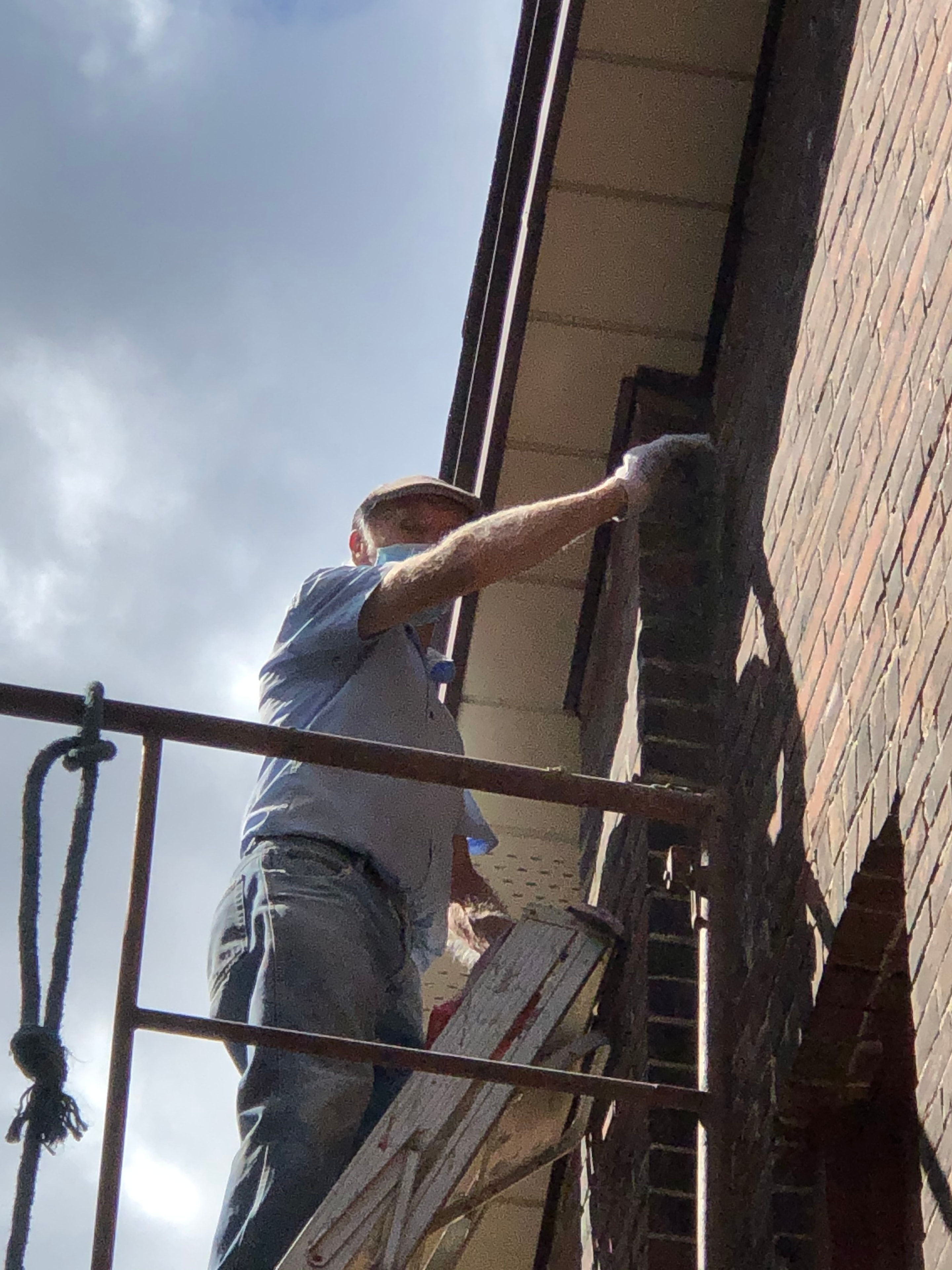 Masonry Restoration on Scaffold